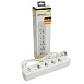 Удлинитель 4-местный c/з 3x1 мм2, 1,8 м, 250В, 10А, 2USB+1Type-C 2,4А, серия Home plus, белый STEKKER HM08-43-02 - фото