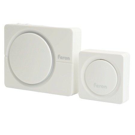 Звонок дверной беспроводной Feron E-382 Электрический 38 мелодий белый с питанием от батареек и от сети через USB - фото