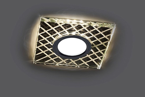 Светильник встраиваемый с LED подсветкой Feron CD984 потолочный MR16 G5.3 прозрачный, хром - фото