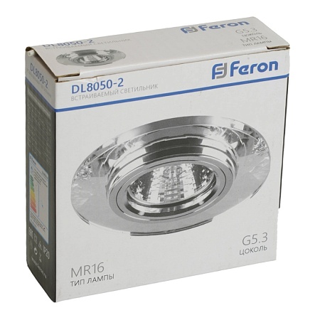 Светильник встраиваемый Feron DL8050-2 потолочный MR16 G5.3 серебристый - фото