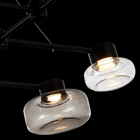 Светильник подвесной ST-Luce Черный/Дымчатый, Прозрачный LED 8*3W 3000K SL6005.403.08 - фото