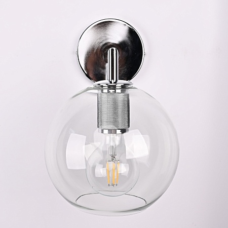 Бра Rh Utilitaire Globe Shade Single Sconce Silver Imperiumloft 123277-22 - фото