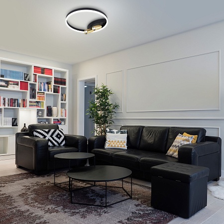 Потолочный светильник Eurosvet 90247/3 черный/золото Smart - фото