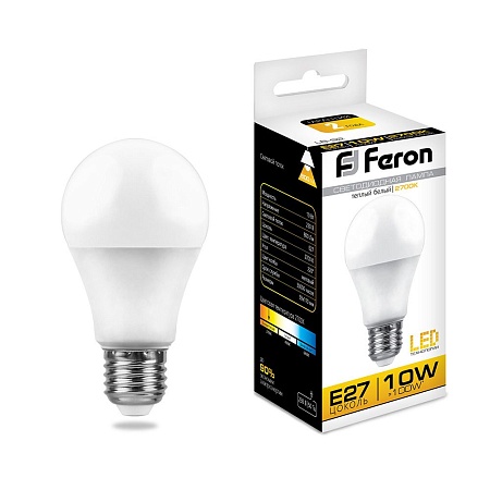 Лампа светодиодная Feron LB-92 Шар E27 10W 175-265V 2700K - фото