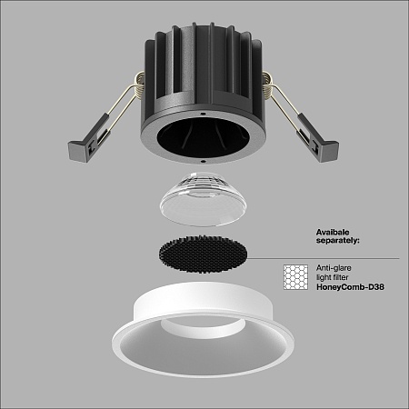 Встраиваемый светильник Technical Round DL058-12W4K-W - фото