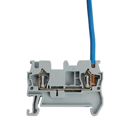 Зажим пружинный, 2-проводной проходной ЗНИ - 2,5 (JXB ST 2,5), серый STEKKER - фото